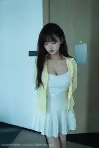 Discover Nuo Mi's Alluring Elegance in a Pristine White Dress - Exclusive XiuRen Collection No.10702-1