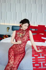 Yi Tian Tian's Allure in Red Lace Dress XiuRen No.10578: Modern Asian Beauty Captivates-13