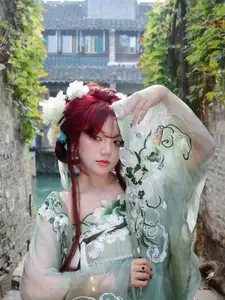 Bao Han Helia Transforms into a Fairy in Ancient Chinese Town: A Mesmerizing Hanfu Photoshoot-5