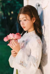 VGU No140 Explore the Graceful Vietnamese Beauty An Elegant Girl Amidst Ancient Architecture Traditional Charm That Captivates-16