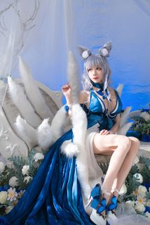 Coser Tomoyo Azur Lane Shinano Dress Cosplay Captivates Elegant Fantasy Anime Waifu-13