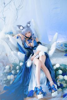 Coser Tomoyo Azur Lane Shinano Dress Cosplay Captivates Elegant Fantasy Anime Waifu-3
