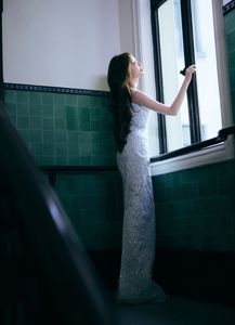 Sparkling Evening Gown: Elegant Woman's Graceful Fashion-8