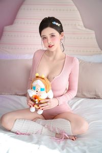 Sweet Pink Dress Girl Radiates Charm with Summer Swim Ring a Captivating Vibe-13