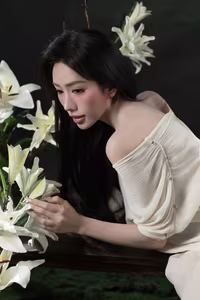 VGU No.34: Elegant Vietnamese Woman Amidst Pristine White Lilies-7
