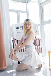 BoBoSocks No.543: Charming Chinese Model's Playful Gaze in a Bright Bedroom.-13