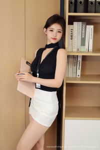 No.10052 Office Secretary: Professional Charm & Captivating Long Legs-29