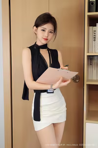 No.10052 Office Secretary: Professional Charm & Captivating Long Legs-5