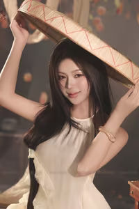 VGU No.31: Captivating Asian Muse Radiates Elegance in a Stunning Autumn-Themed Photoshoot-2