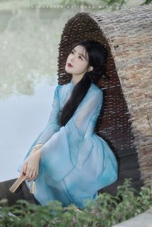 Captivating Traditional Portrait: Elegant Long-Legged Hot Girl in Dreamy Setting-8