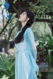 Captivating Traditional Portrait: Elegant Long-Legged Hot Girl in Dreamy Setting-10