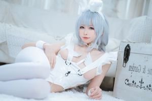 Alluring "Evil Bunny Girl" Cosplay in Pristine White.-19