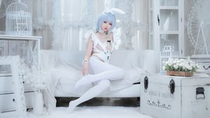 Alluring "Evil Bunny Girl" Cosplay in Pristine White.-8