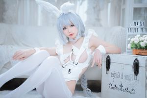 Alluring "Evil Bunny Girl" Cosplay in Pristine White.-14