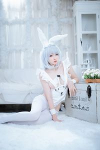 Alluring "Evil Bunny Girl" Cosplay in Pristine White.-13