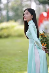 VGU No.151: Captivating Vietnamese Grace in Elegant Ao Dai Amidst Nature's Serenity-4