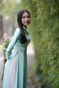 VGU No.151: Captivating Vietnamese Grace in Elegant Ao Dai Amidst Nature's Serenity-6