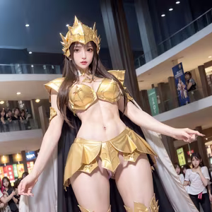 Discover the Golden Saintess: Majestic Beauty in Realistic Style - Saint Seiya-27