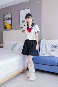 Chinese Model No.548 Nuomi: Fresh JK Uniform Style with Pile Socks and Sports Shoes by BoBoSocks-33