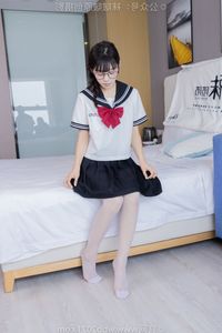 Chinese Model No.548 Nuomi: Fresh JK Uniform Style with Pile Socks and Sports Shoes by BoBoSocks-3