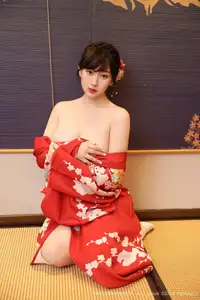 Li Gin En Irene (No.10624) Shines in Red Kimono: Captivating Asian Beauty by XiuRen秀人网-12