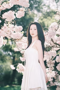 XVG No.37: Dreamy Young Woman Amidst Cherry Blossoms, Spring's Ethereal Beauty-6