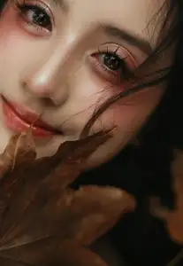 VGU No.185: Gentle Autumn Charm: A Girl's Radiant Smile in a Warm Plaid Scarf-7