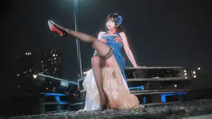 Coser TinaHenYaoNieYa: Enchanting Azur Lane Jianwu Qipao Cosplay-7