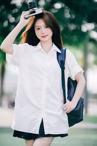 XVG No.36: Young Woman with Camera: Capturing Youthful Charm & Natural Style-6