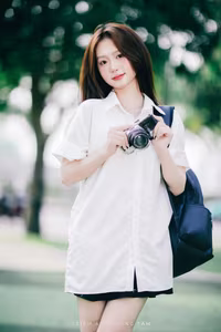 XVG No.36: Young Woman with Camera: Capturing Youthful Charm & Natural Style-5