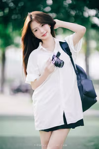 XVG No.36: Young Woman with Camera: Capturing Youthful Charm & Natural Style-4