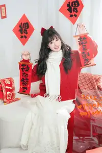 YiTuYu Vol.8524: Xia Yu Xiao Nian Embraces Lunar New Year in Radiant Red Sweater Style-18
