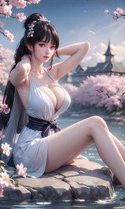 AI Generated Jian Lai Ruan Xiu Xiao Pa Cai: Cherry Blossom Serenity 0057-4341035951-4
