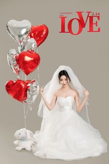 Coser Nnian LOVE Valentine's Special: Enchanting White Dress & Heart Balloons Photoshoot-10