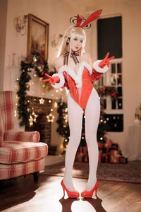 Coser Feng Jiang Jiang V: Blue Archive's Asuma Toki Shines This Christmas (40P) - Captivating Festive Cosplay-8