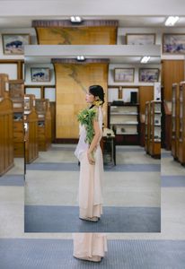 Captivating Asian Beauty: Elegant Young Woman with Braided Hair and Dreamy Gaze - 1000019730-2