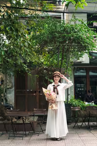 VGU No.56: The nostalgic beauty of a Vietnamese girl with gentle flowers, a dreamy and emotional gaze-10