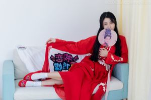 Chinese Model Rongrong No.2328: Elegant Hanfu in Radiant Red Traditional Attire-12