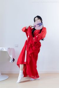Chinese Model Rongrong No.2328: Elegant Hanfu in Radiant Red Traditional Attire-24