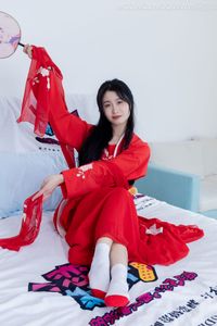 Chinese Model Rongrong No.2328: Elegant Hanfu in Radiant Red Traditional Attire-29