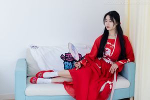 Chinese Model Rongrong No.2328: Elegant Hanfu in Radiant Red Traditional Attire-6