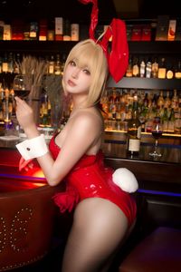 Captivating Red Bunny Girl Cosplay by Xiao Rong Zi Gu Gu Gu W-17