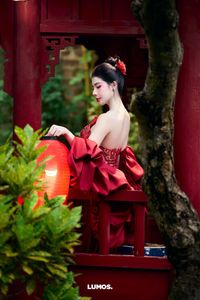 Traditional Vietnamese Beauty: Elegant Woman with Red Lantern, Capturing Asian Charm. 1000018929.jpg-15