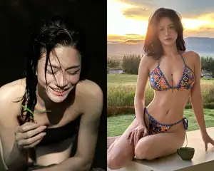 Tran Ngoc Bich: Alluring Beauty & Chic Style in a Vibrant Silk Dress-9