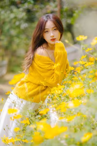 VGU No.120: Radiant Youth Amidst Golden Blooms – A Captivating Summer Portrait-6