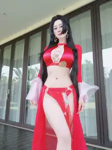 Coser Baiyin81 Transforms into Alluring Boa Hancock | Fantia 2024年12月 Part01-4