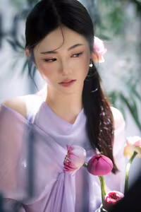 XVG No.38: Elegant Vietnamese Maiden and Pink Lotus A Portrait of Grace-11