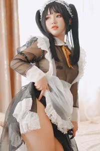 Coser Chono Black: Captivating Transparent Maid Cosplay – A Must-See!-0