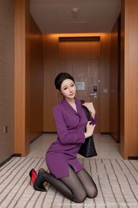 XiuRen No.10290 Xiao Dou Dou: Alluring Purple Office Style-18