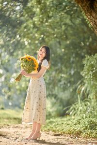 Charming Beauty with Sunflowers in a Natural Landscape-14
